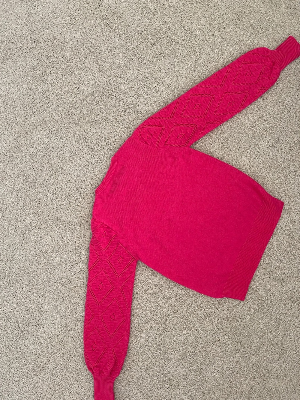 Nanette Nanette Lepore Pointelle Sleeve Sweater.  Size Medium - Picture 5 of 9